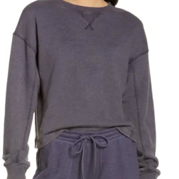 Zella Coastal French Terry Pullover in Grey Stone - Picture 1 of 3